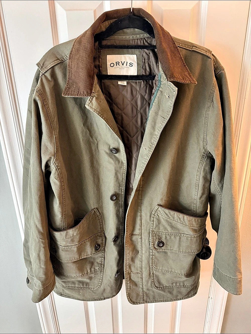 Orvis Classic Collection Field Coat Green & Brown Medium
